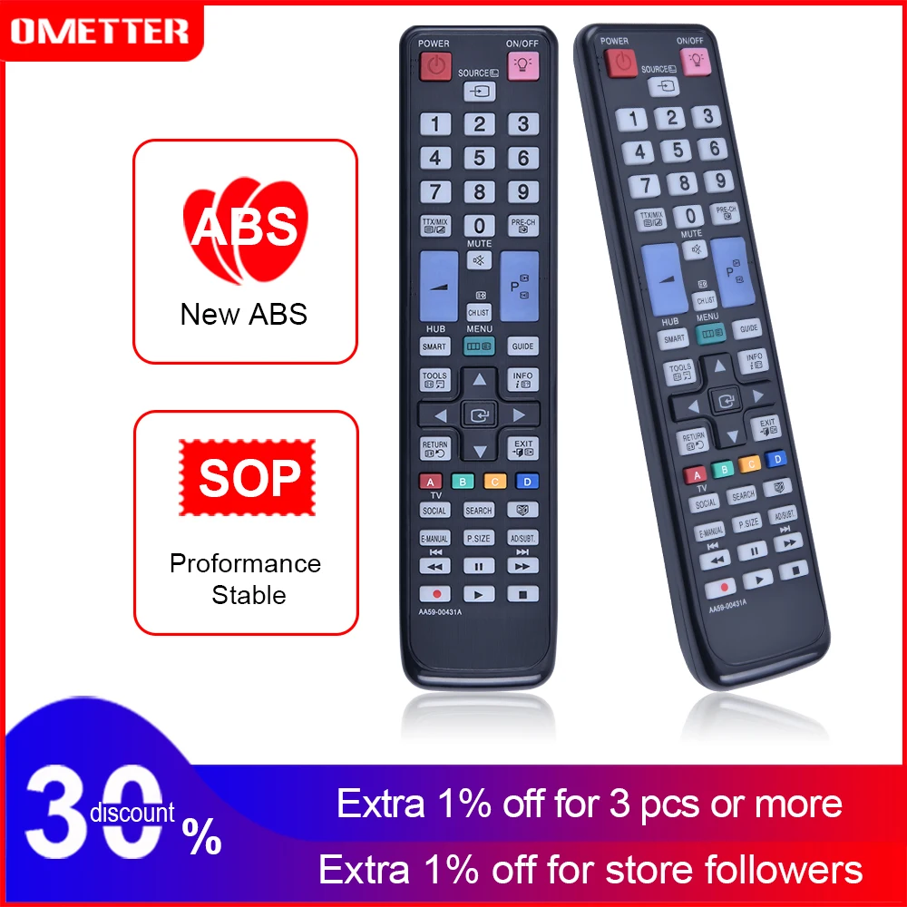 

New Replacement Remote Control AA59-00431A Fit For Samsung 3D Smart TV LCD LED Player PS51D8000 PS64D8000 UE40D7000 UE40D8000