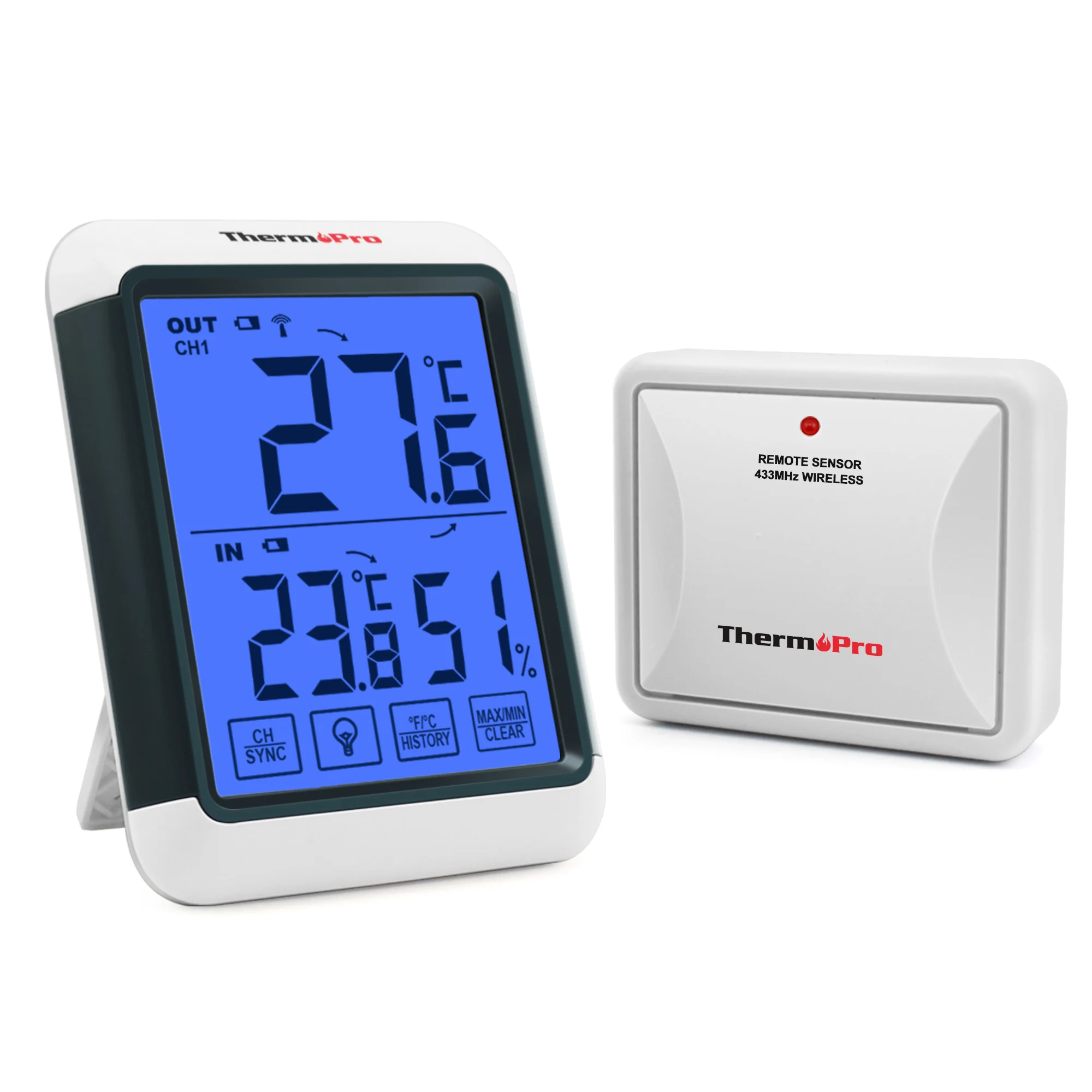 ThermoPro TP65C Wireless Weather Station Indoor Outdoor Thermometer Hygrometer Digital Temperature Humidity Meter 3 Sensors