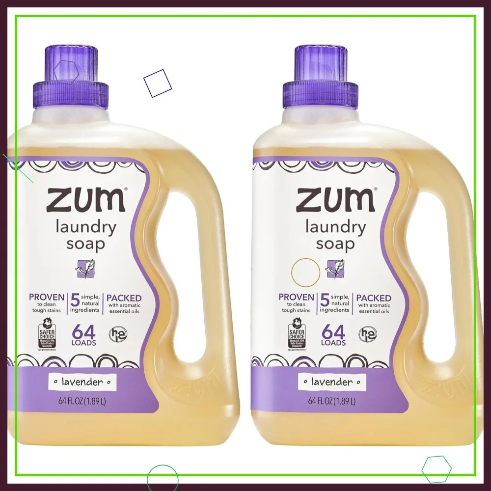 

Plant-Based Liquid Laundry Soap with Baking Soda, Essential Oils & Coconut Oil - Lavender Scent - 64 fl oz (2 Pack)