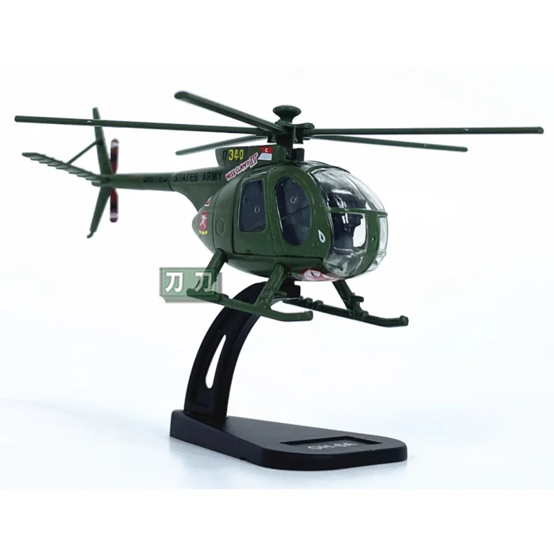 Diecast Scale 1/100 American OH-6A Helicopter Model Alloy Material Decoration Collection Display Toy Gifts