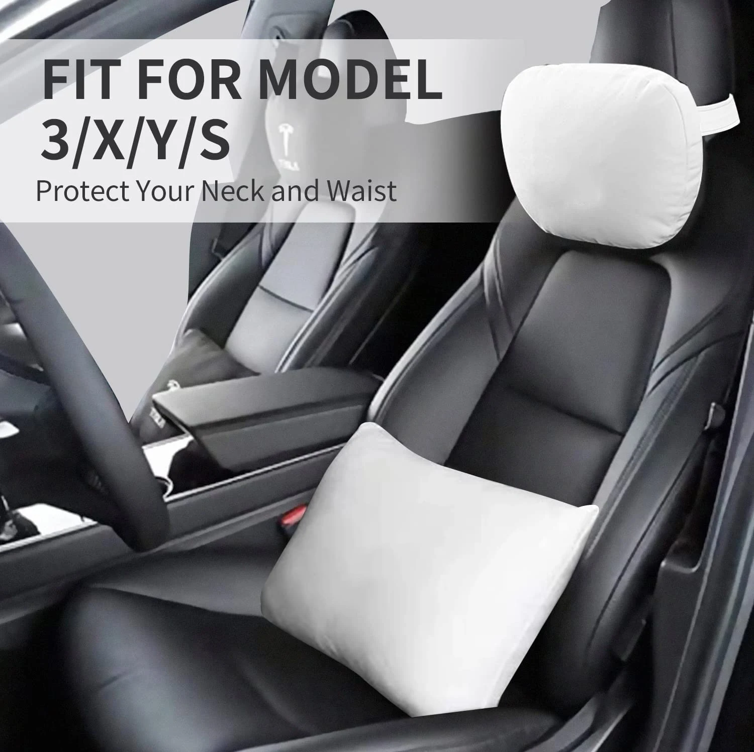 Car Pillow for Tesla Model 3/Y/S/X Model 3 Accessories Model Y Accessories Soft Memory Car Cushion Protect Cover Accessories