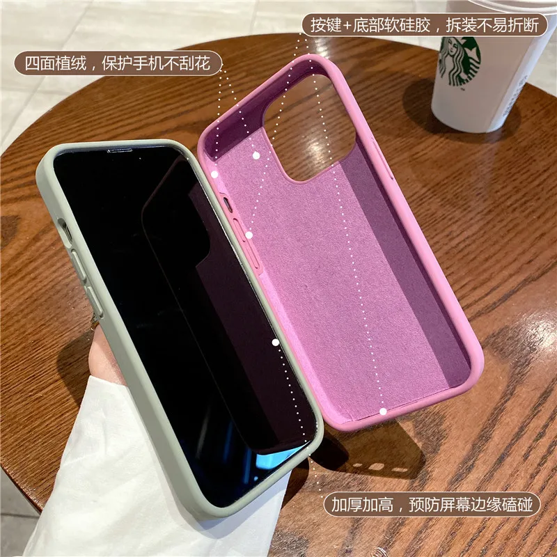 Original Liquid Silicone Shockproof Case For Apple iPhone 15 14 12 11 13 Pro Max Soft Cute Back Cover For 14 15 Plus Accessories