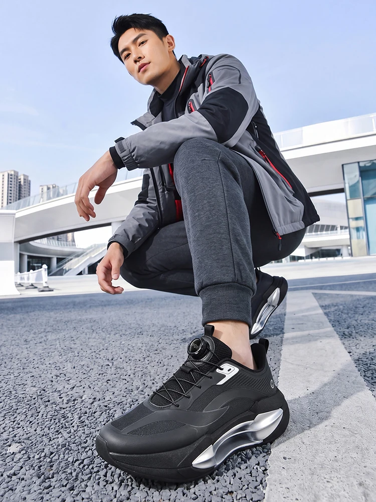  Modische Herren-Laufschuhe, leichte Damen-Sneaker mit drehbarer Schnalle und Dämpfung, rutschfeste Sportschuhe für Training, Joggen und andere Sportarten. – Detail 6