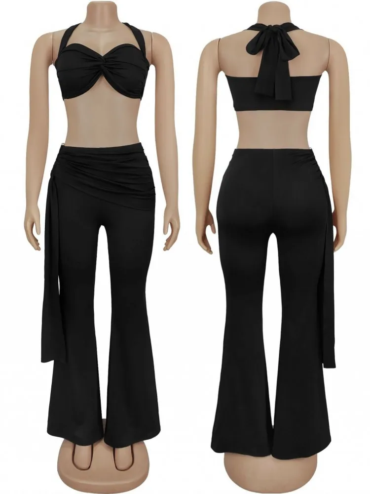 Set da donna da 2 pezzi 2025 Set coordinati estivi di nuovo arrivo Set da due pezzi Top senza maniche e pantaloni Abiti Abiti Abbigliamento
