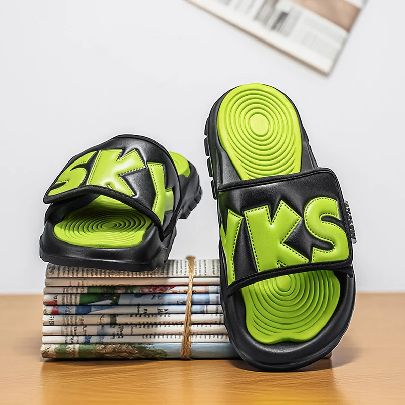 

Мужские тапочки, летние сандалии на платформе с мягкой подошвой из ЭВА, пляжная обувь для прогулок в помещении и на открытом воздухе, шлепанцы, мужская домашняя обувь