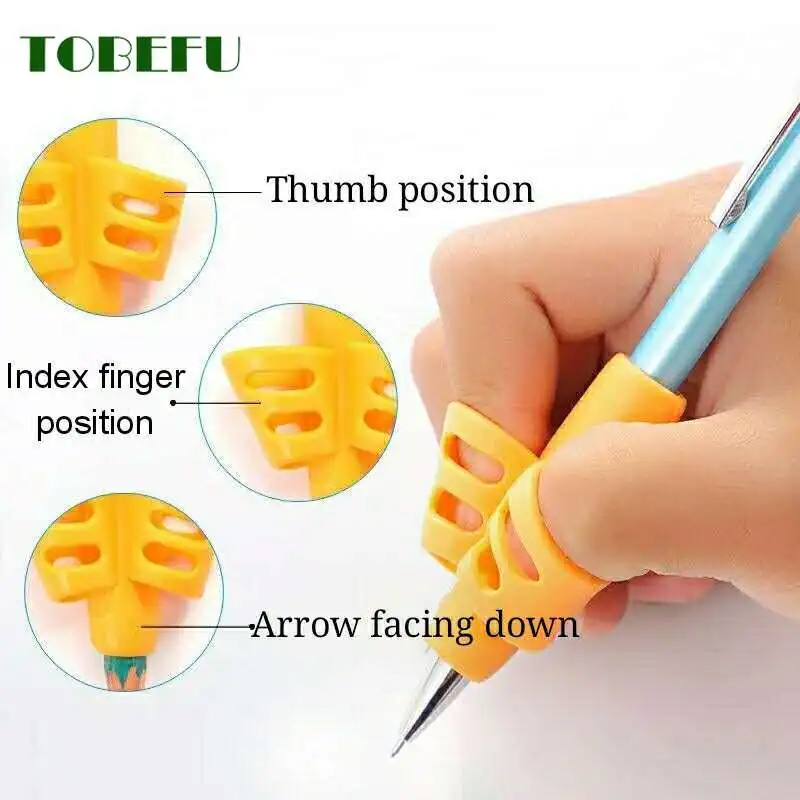 3pcs Children Writing Skill Pencil Pen Holder Kid Learning Practise Silicone Pen Aid Grip Posture Correction Device for Students