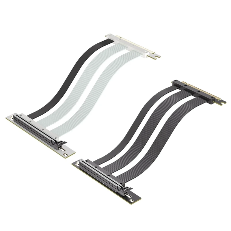 

PCIE5.0 X16 Risers Cable 20cm for Graphics, Featuring 90 Degree for Improved GPU Layout Highly Speed Transfer