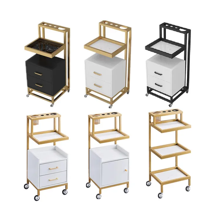 

Beauty Cart Beauty Salon Storage Trolley Luxury Folding Beauty Trolley Ironing And Dyeing Tool Cart