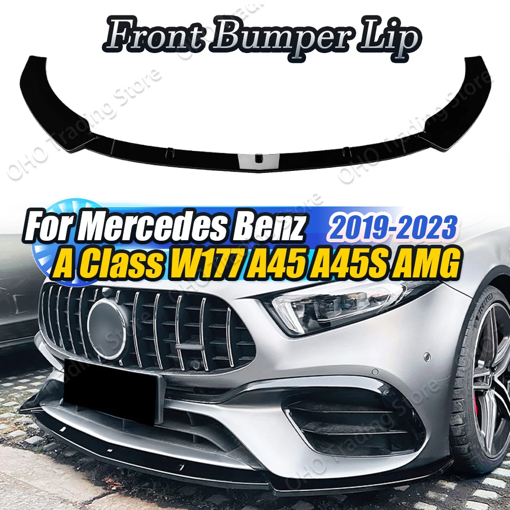 Auto-Frontstoßstangenlippe für Mercedes Benz A-Klasse W177 A45 A45S AMG 2019–2023,