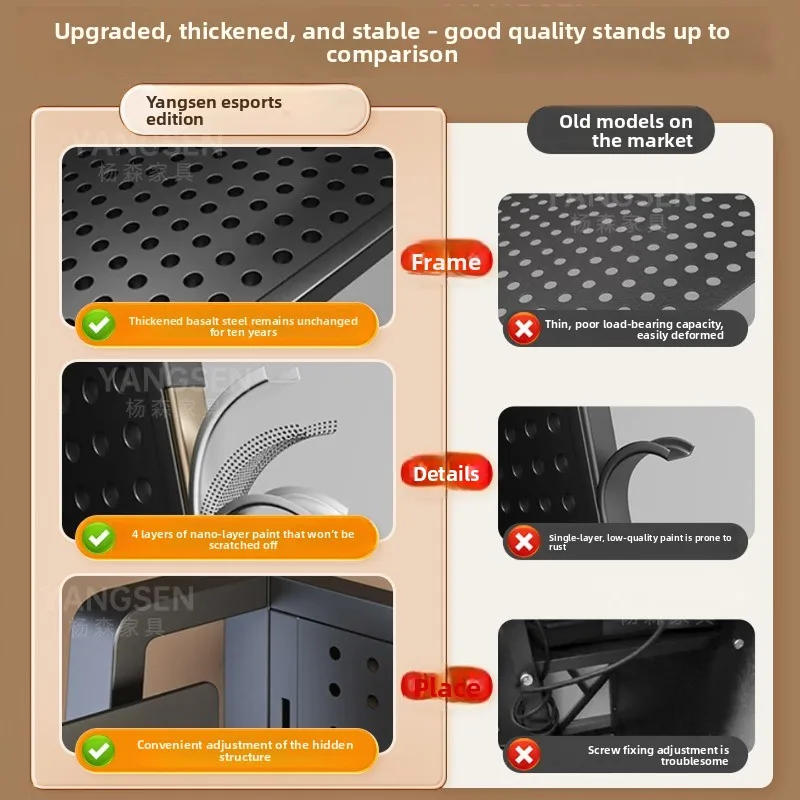 Table rack, desktop hole board computer desk desk multi-layer storage rack