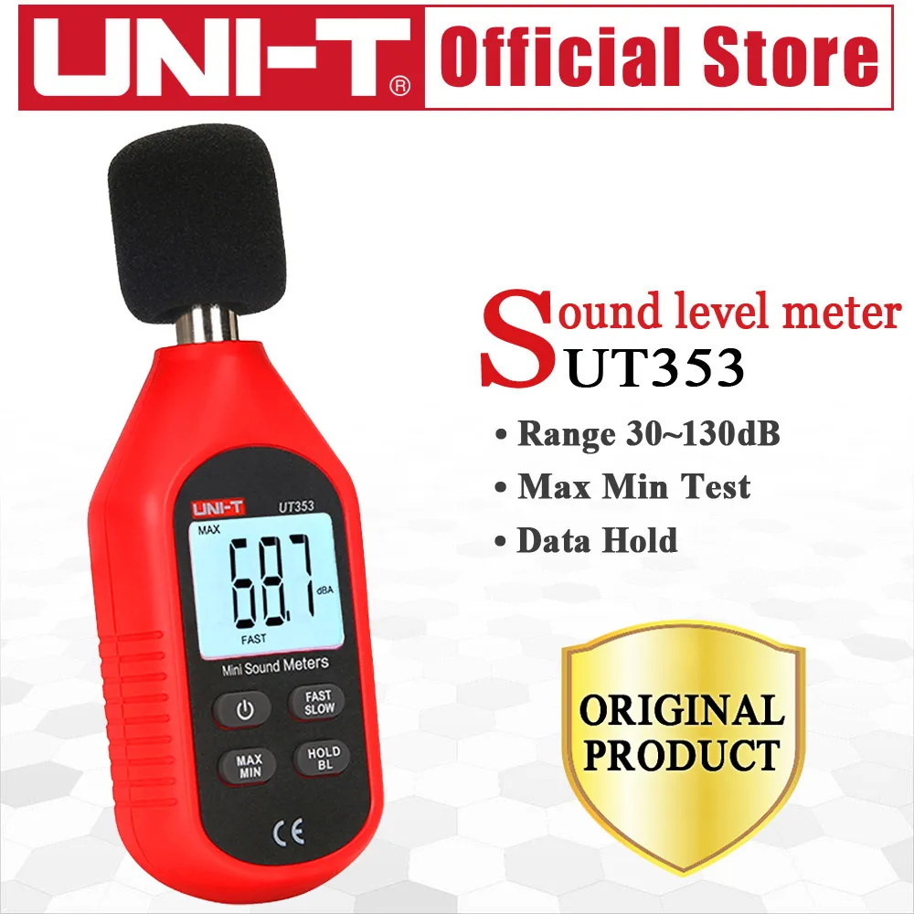 

UNI-T Noise Measuring Instrument db Meter 30~130dB Mini Audio Sound Level Meter Decibel Monitor UT353
