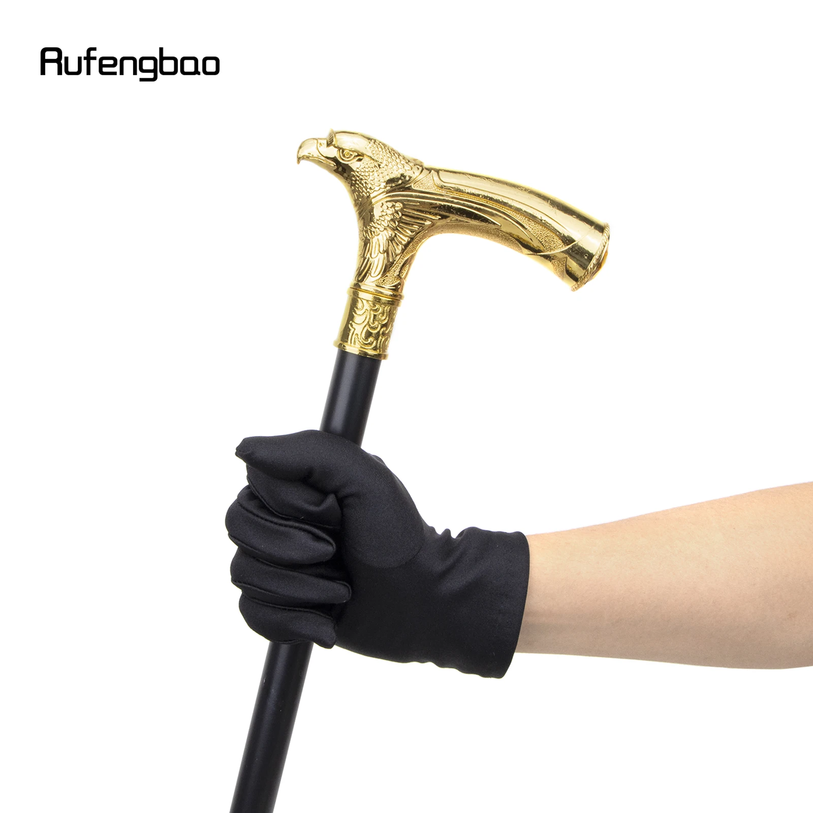 Gold Luxury Eagle Head with Rhinestone Walking Cane Fashion Walking Stick Gentleman Elegant Cosplay Cane Knob Crosier 93cm