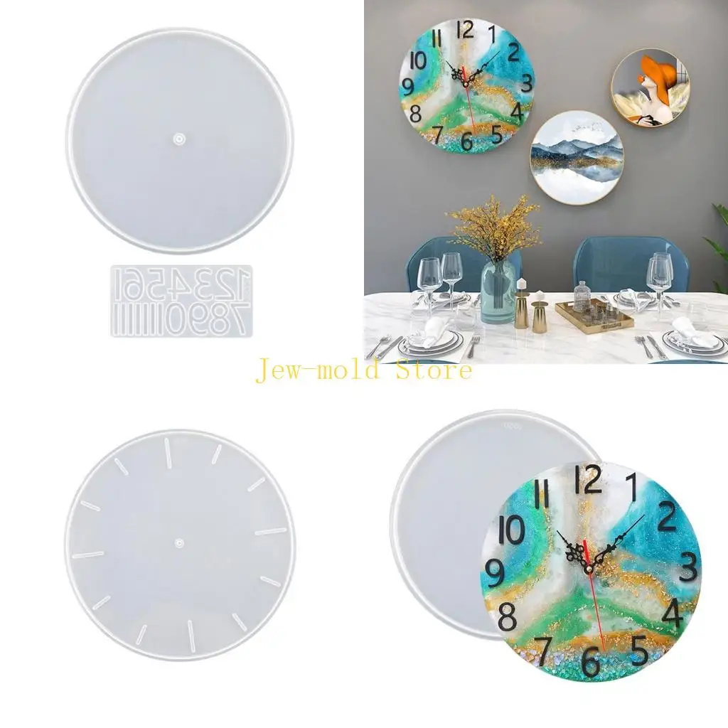 

C71B Round Clock Alarm Resin Mold Crystal Epoxy Mold Timer-Silicone Mold for Casting