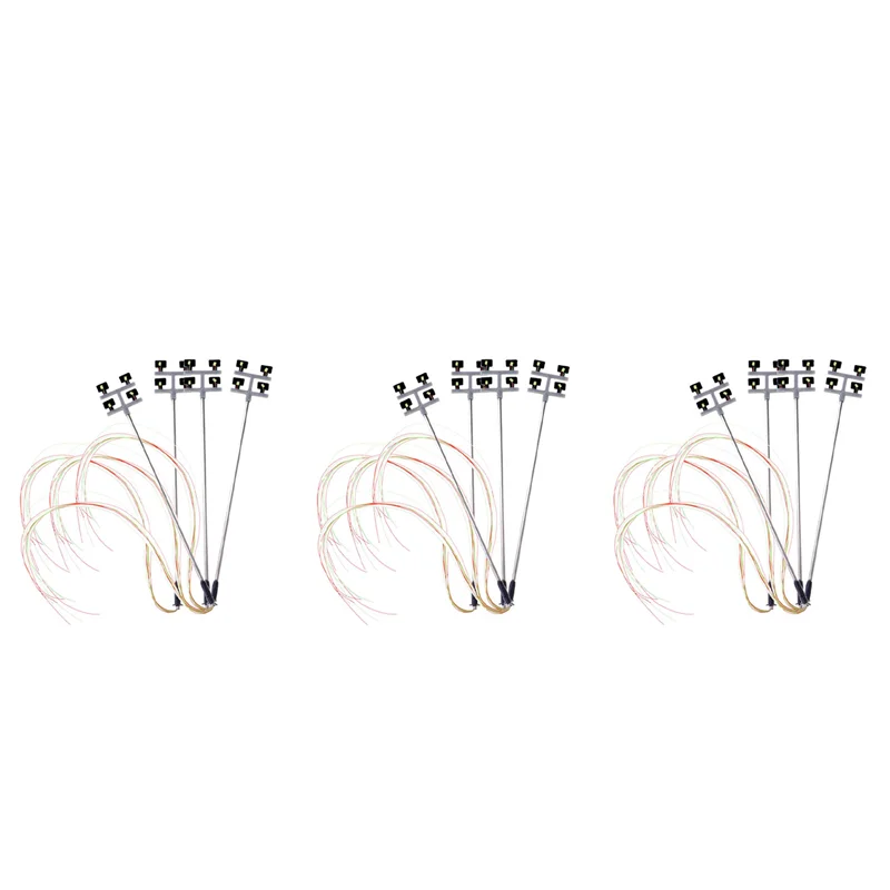 B05B-12 PCS Torre di illuminazione modello in scala HO, luci a torre Modello Luci Layout Lampione per treno/giardino/parco giochi/stadio