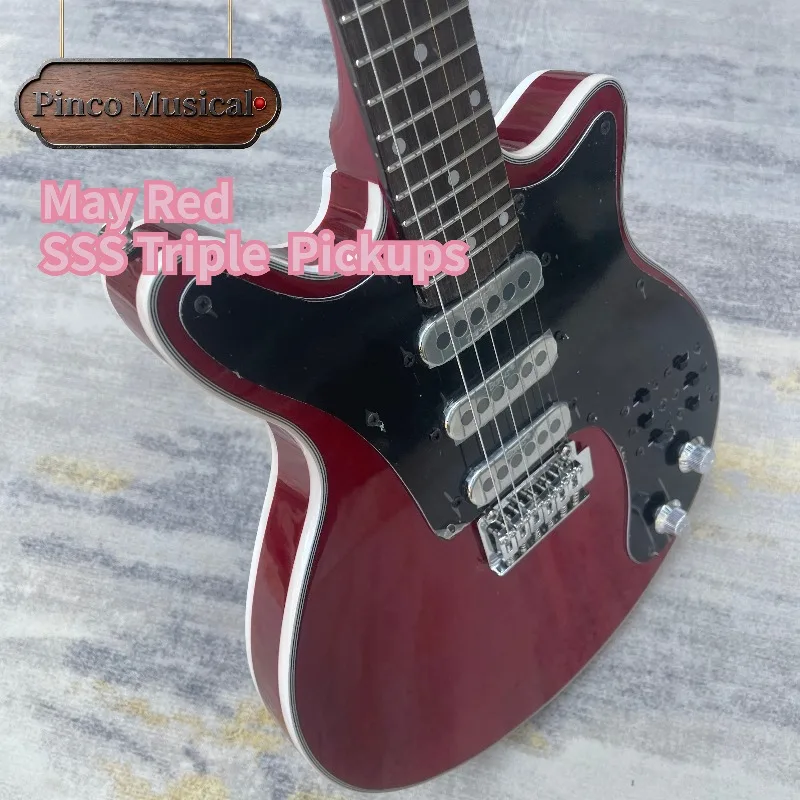 Brian May Red Special Electric Guitar SSS Triple Single‑Coil Pickups 1974 Red Special Rock Live‑Performance Guitar