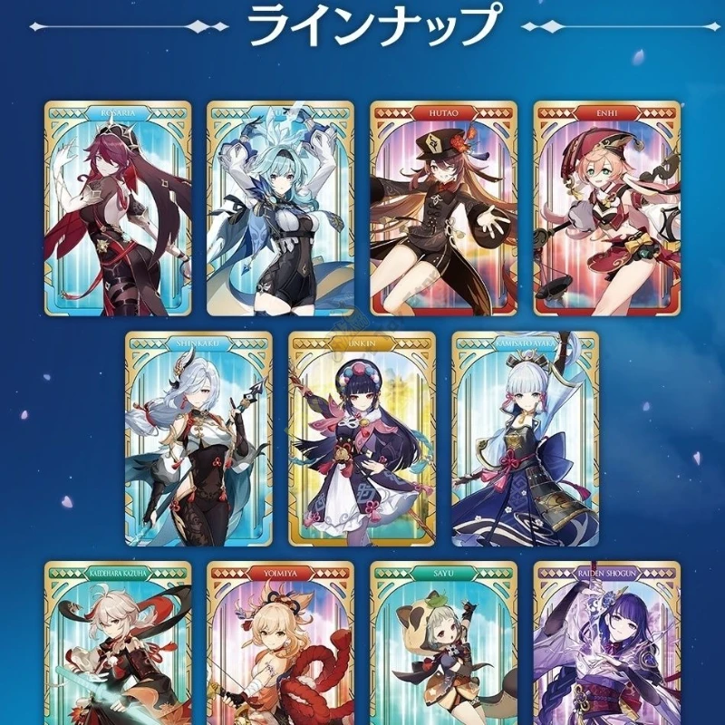Genshin Impact Japanese Version Card Kamisato Ayaka Diluc Ragnvindr Anime Game Pack Special Collection Metal Cards Toys Gifts