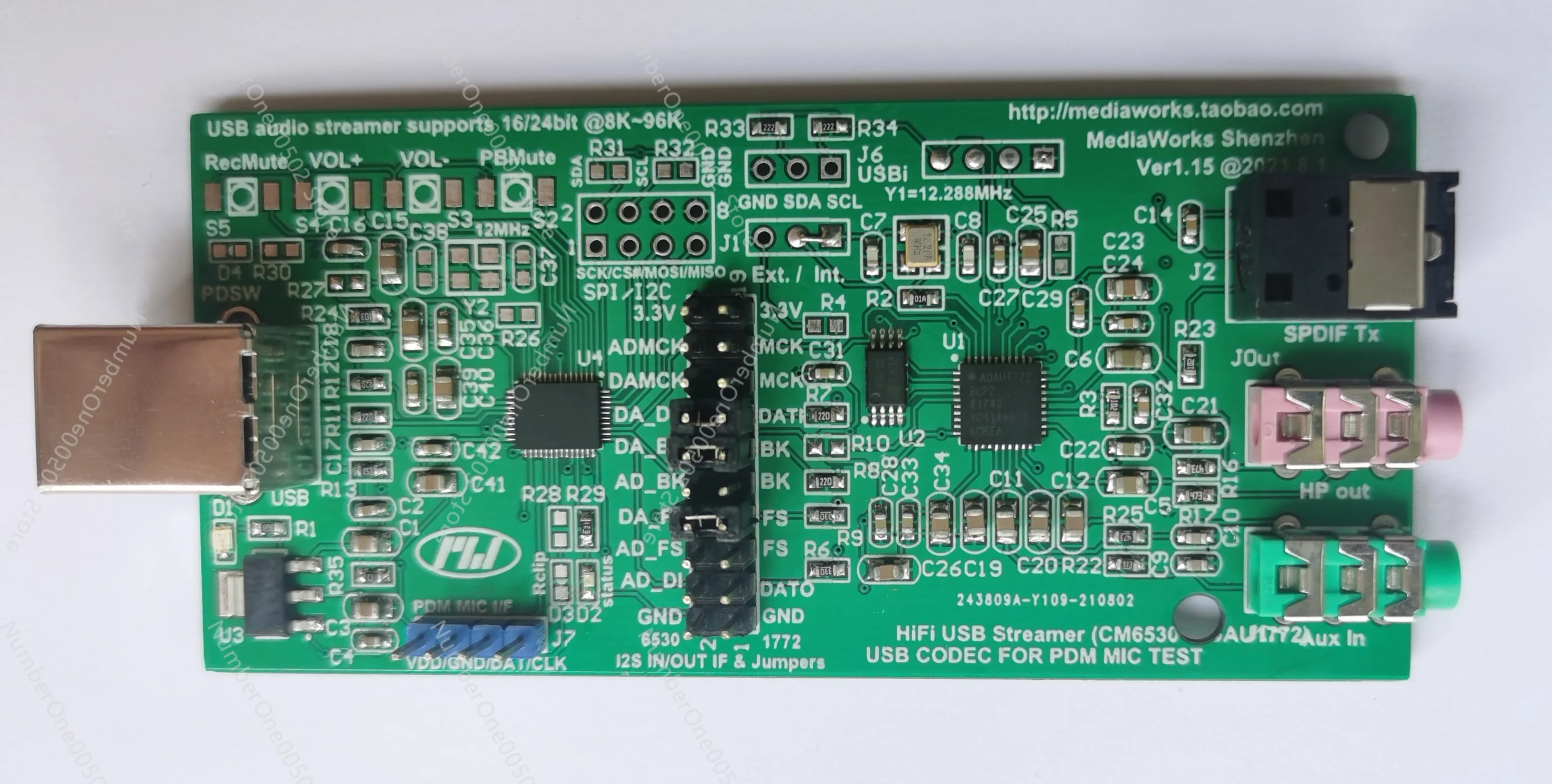 

Звуковая карта PDM Mic Test Звуковая карта USB