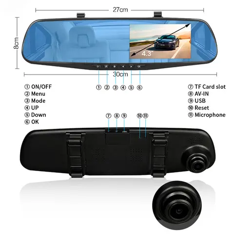 10 best sales rearview mirror dual channel recorder - №8