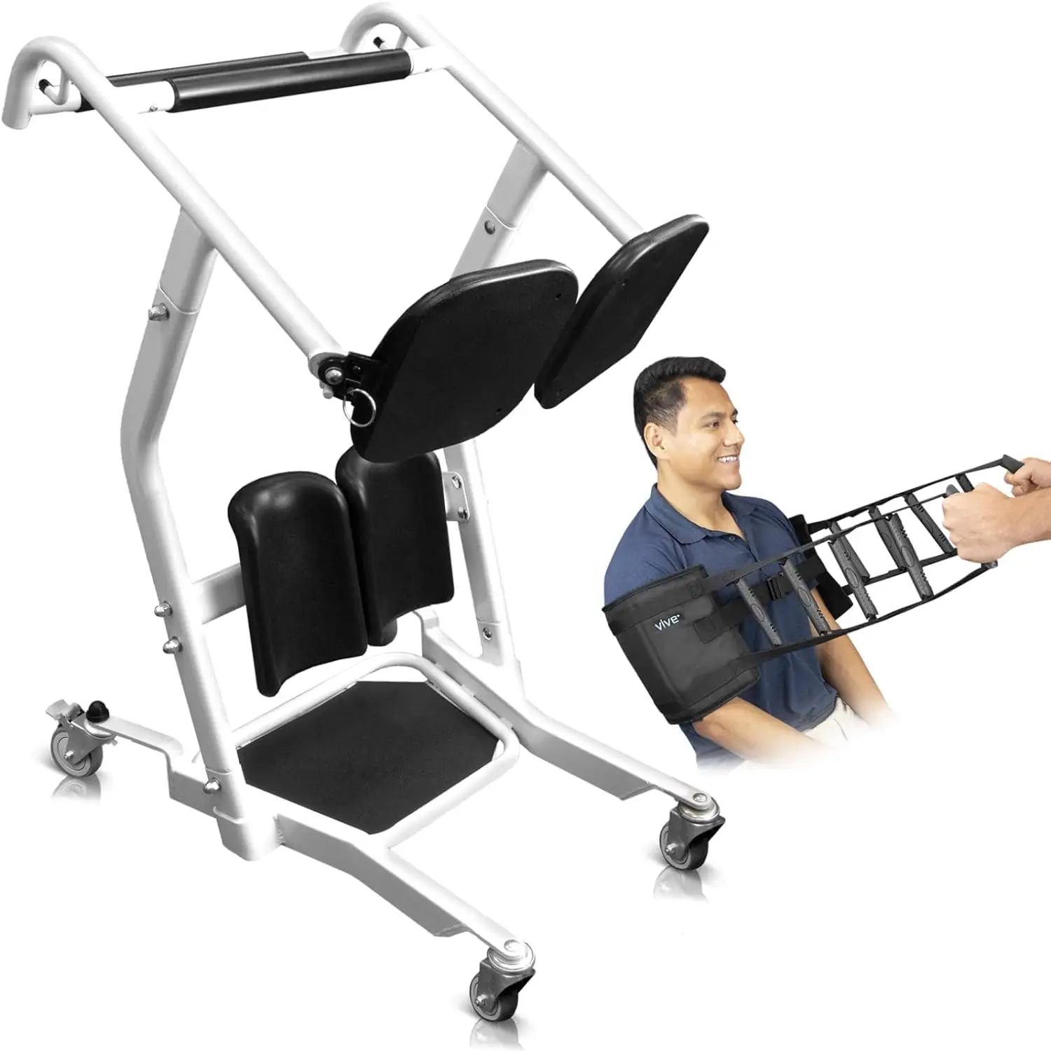 Sit to Stand Lift & Transfer Sling - Elderly Stand Assist Transport Unit Wheelchair Device for Home Care Use, Disability Aid