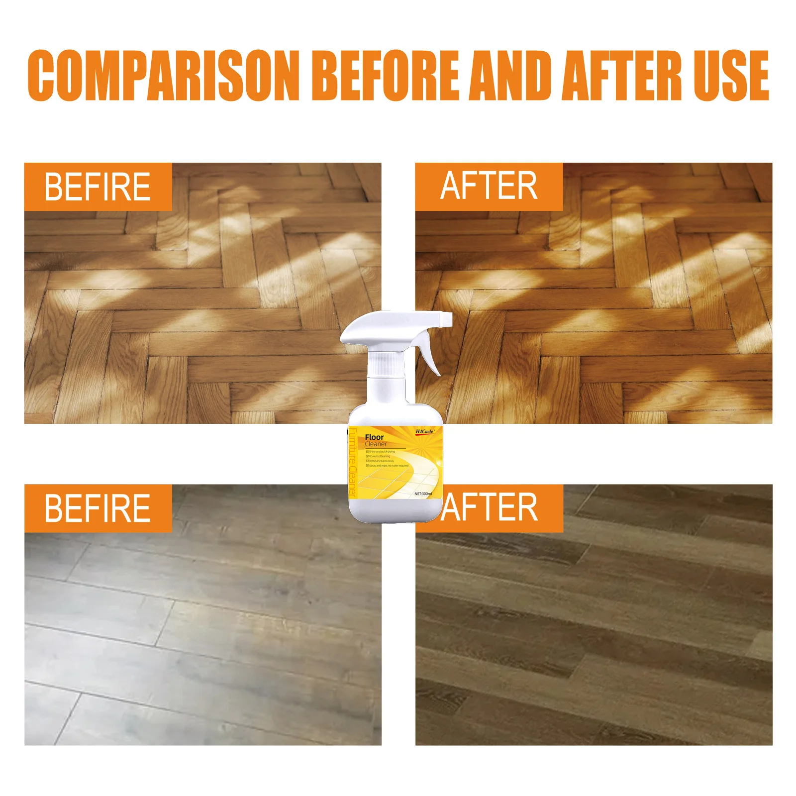 H4Cacle Wood Floor Brightening Cleaner Stain Remover Polishing Liquid Repair Scratch Decontamination Floor Ceramic Tile Cleaning