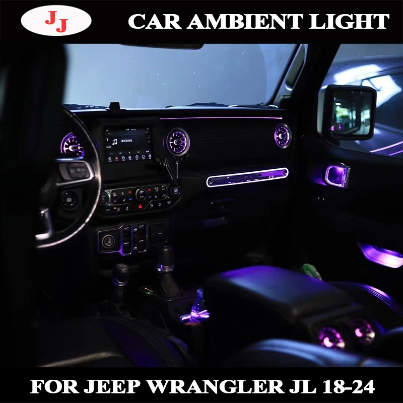 1:1 odpowietrznik Led do Jeep Wrangler JL 2018-2024 oświetlenie otoczenia wylot turbiny przedniej tylnej lampy powietrznej drugiego pilota powietrza