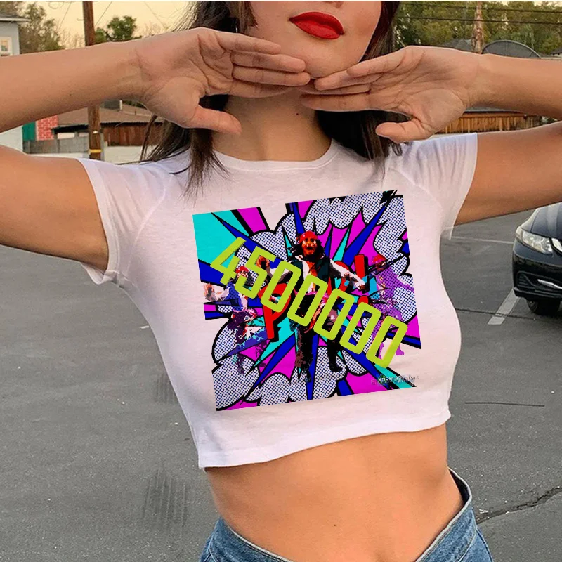 Johnny Depp crop top women 2022 streetwear harajuku kawaii tumblr aesthetic tshirt t shirt ulzzang harajuku kawaii