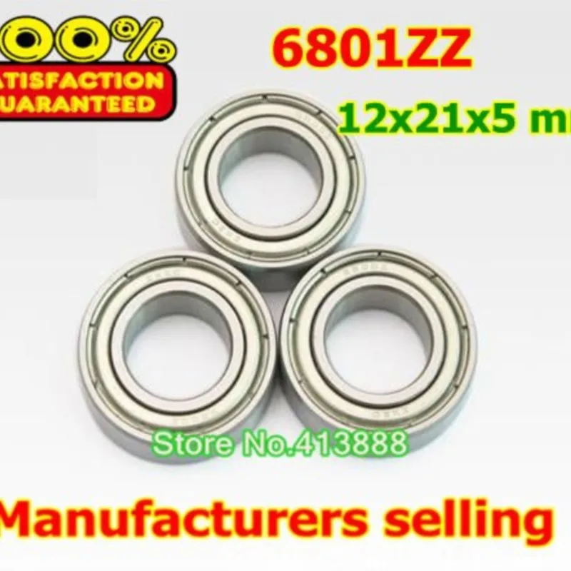 

NBZH bearing(1pcs) SUS440C Environmental Corrosion Resistant Stainless Steel Deep Groove Ball Bearings S6801ZZ 12*21*5 Mm