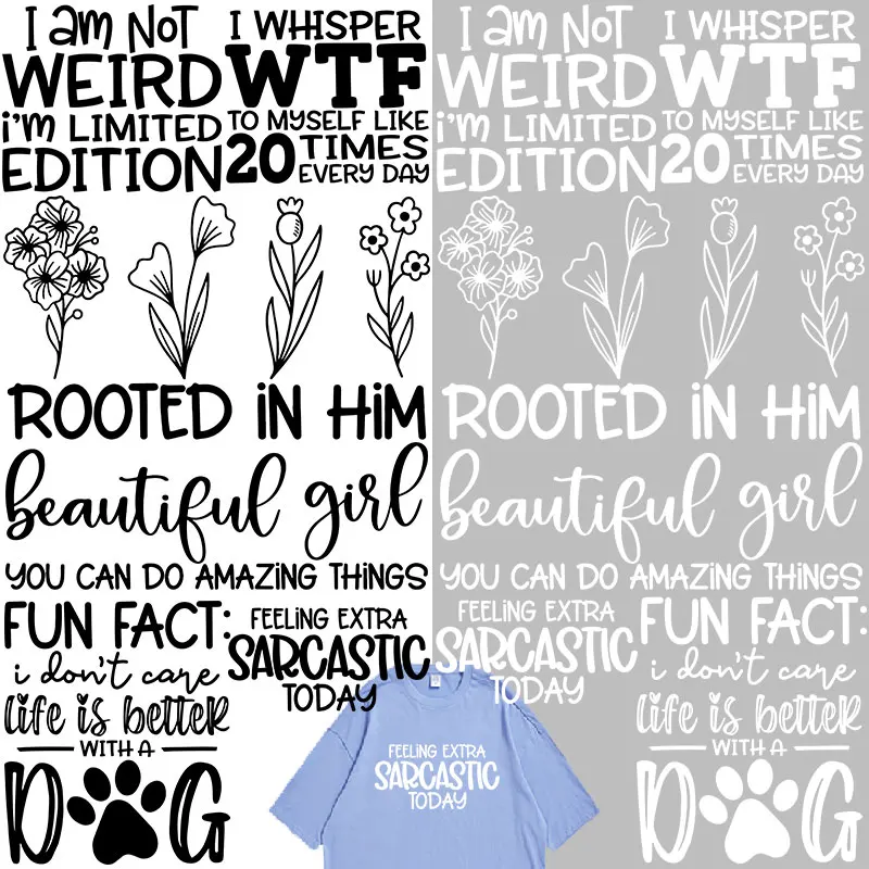 

'Life is better with a Dog' 'Fun Fact:I Don't Care' Heat Vinyl Ironing Stickers Decor Iron On Transfer DIY Applique