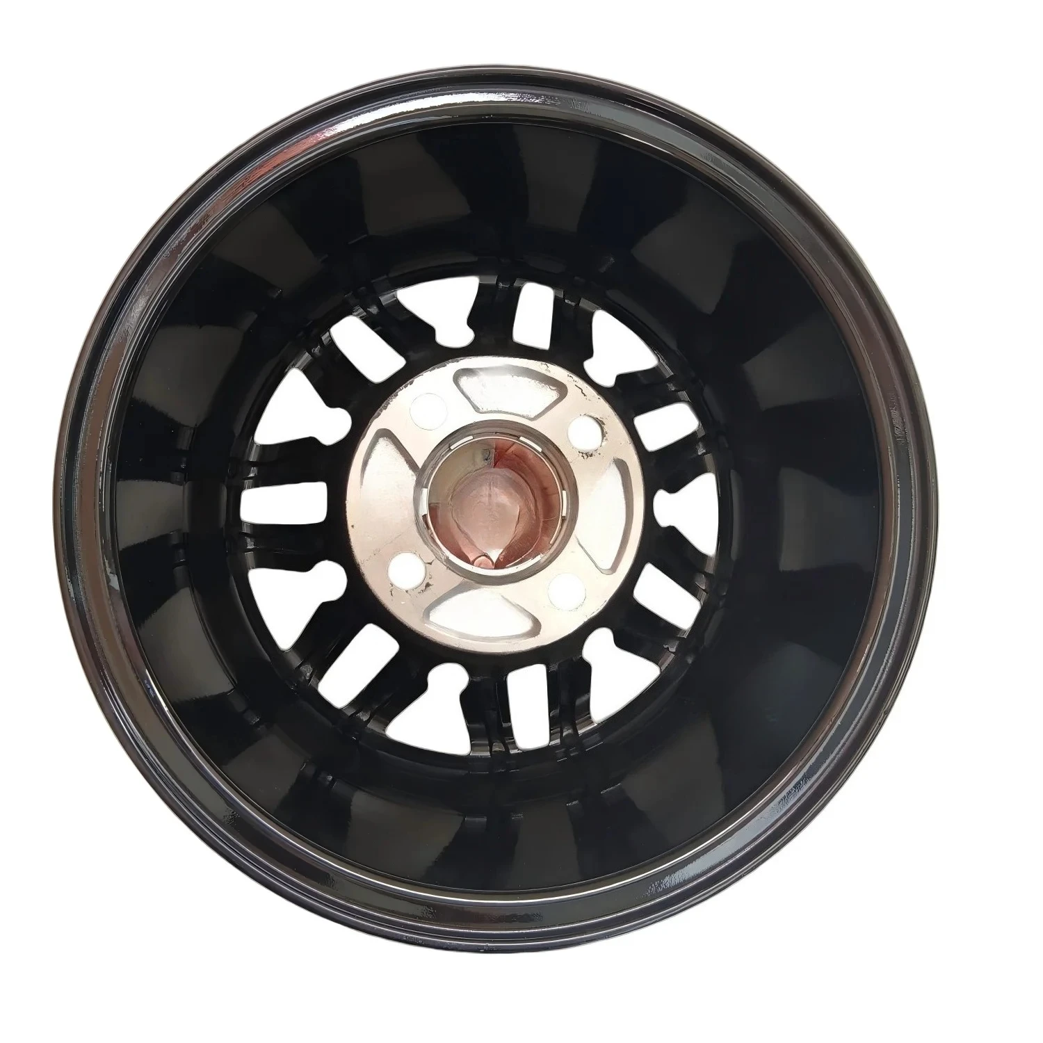 

12-Inch aluminium bright black cart wheels NBR12-32 (12x7-4- 101.6-70-negative25)