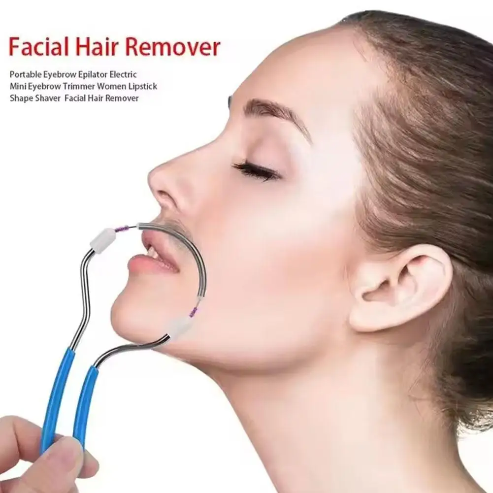 Facial Hair Remover Fine Hair Fetal Spring Facial Hair Removal Stainless Steel Roller Threading Face Epilator Lip Hair Epilator