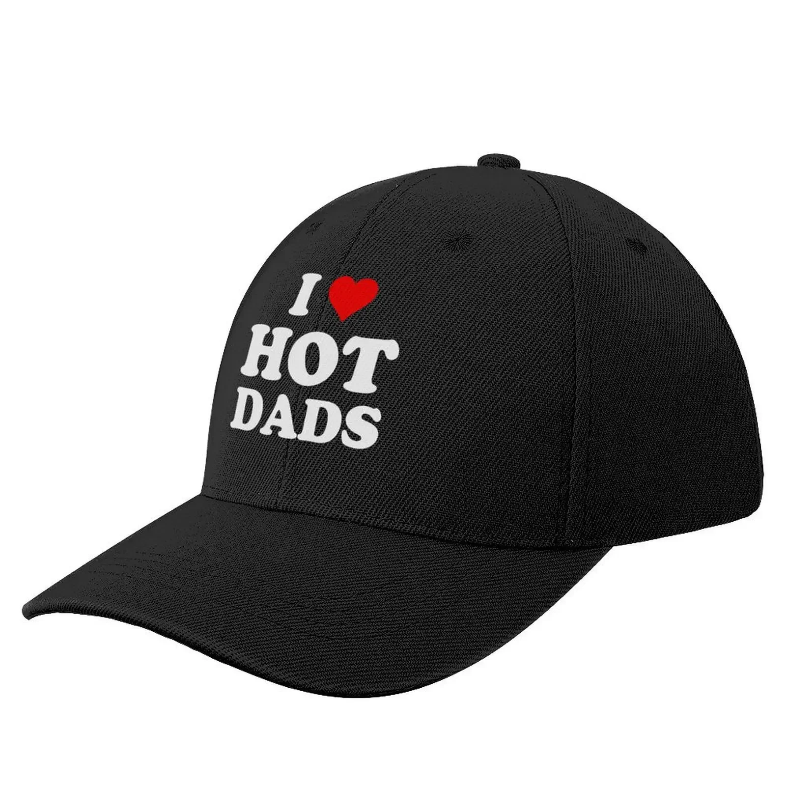 I Love Hot Dads - Heart DILF Lover Baseball Cap Luxury Hat Sports Cap Golf Wear Men Women's