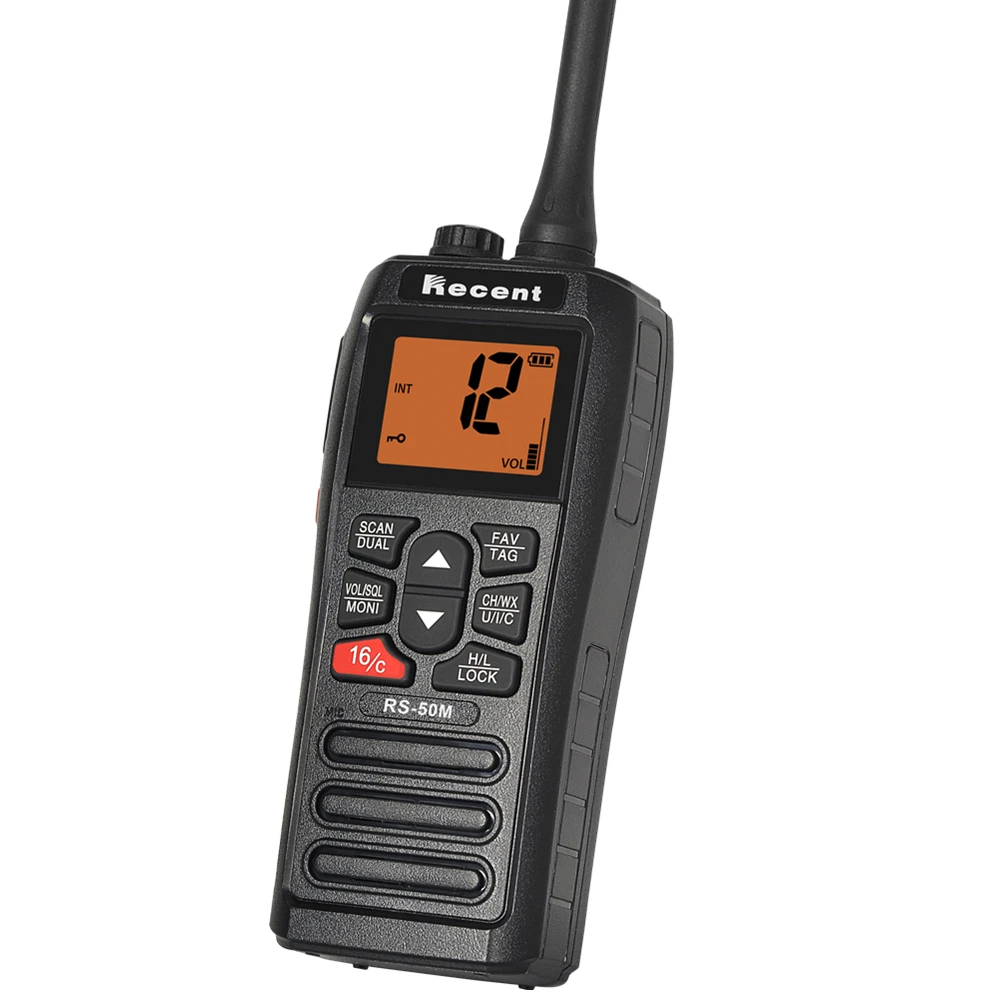 

New Design IPX7 Waterproof Handheld VHF Marine Radio RS-50M with Built-in Battery USB Charging 2025