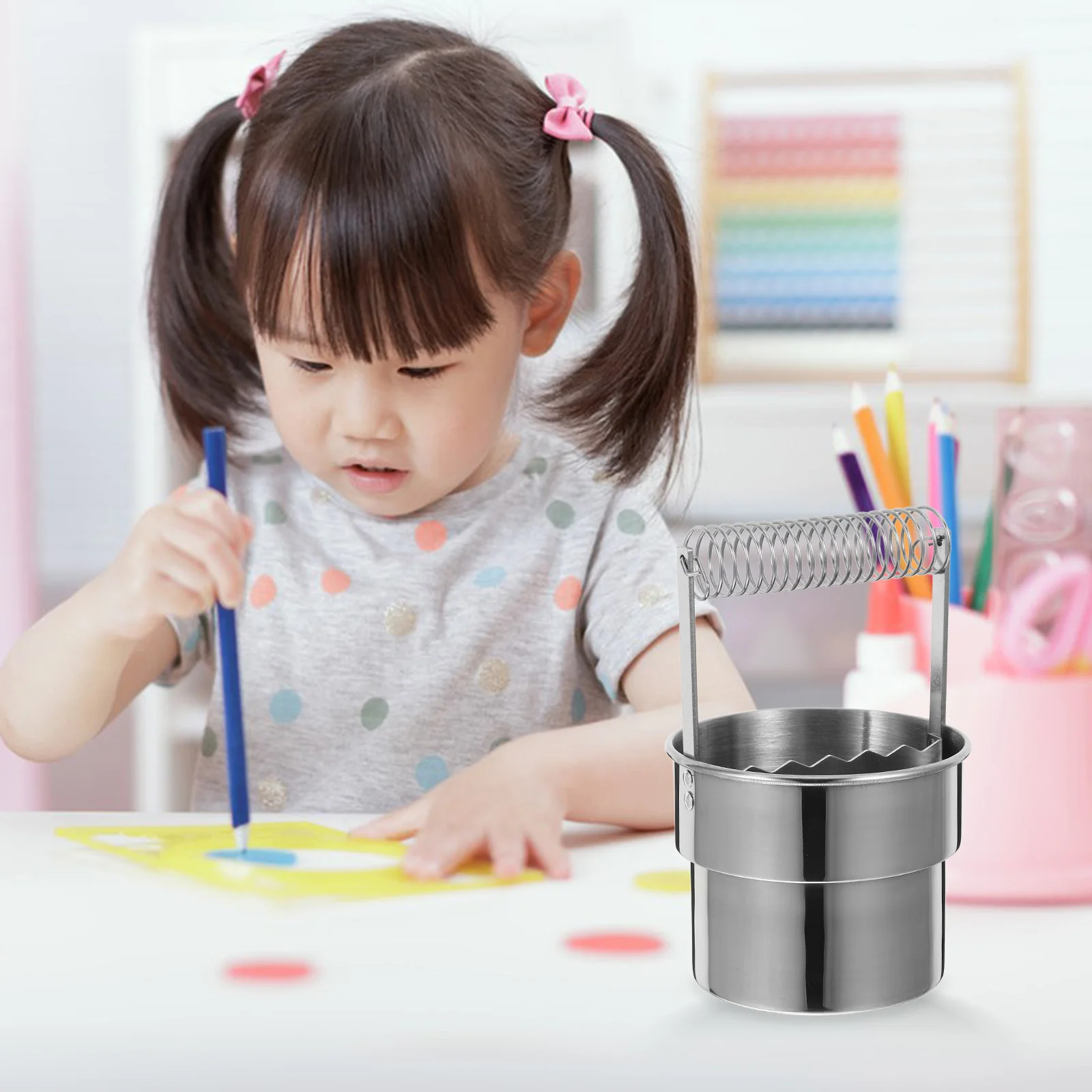 Tasse de lavage à Double couche, nettoyeur de pinceaux à peinture en acier inoxydable de grande capacité avec poignée Portable, Clip de stylo inclus, Pot d'huile pour