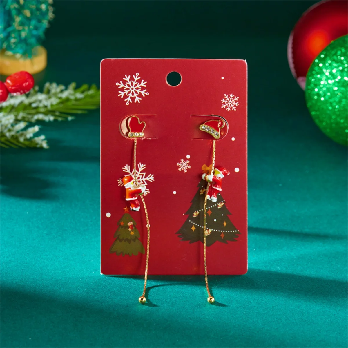 الإبداعية عيد الميلاد أقراط الزحف سانتا كلوز عيد الميلاد قبعة قفازات الحلوى ندفة الثلج ستار هامش استرخى للنساء الرجال مجوهرات الحفلات