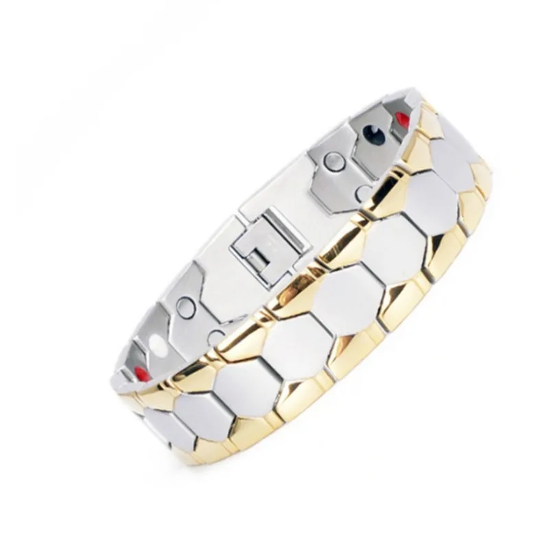 

Vintage Copper Color Bangle Bracelets for Men Double Row Magnetic Therapy Bracelet Healthcare Weight Loss Energy Luxury Jewelry