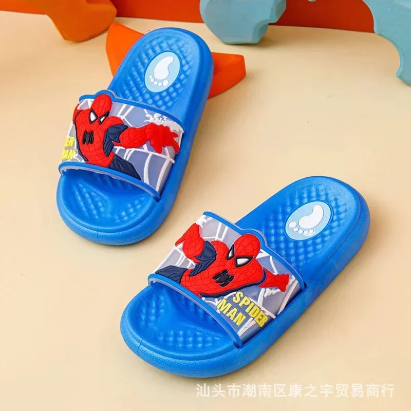 Summer Baby Boys Girl Slippers Cartoon Spiderman Elsa Buzz Lightyear Sofia Print Kid Indoor Soft Anti-Skid Beach Shoes Flip Flop