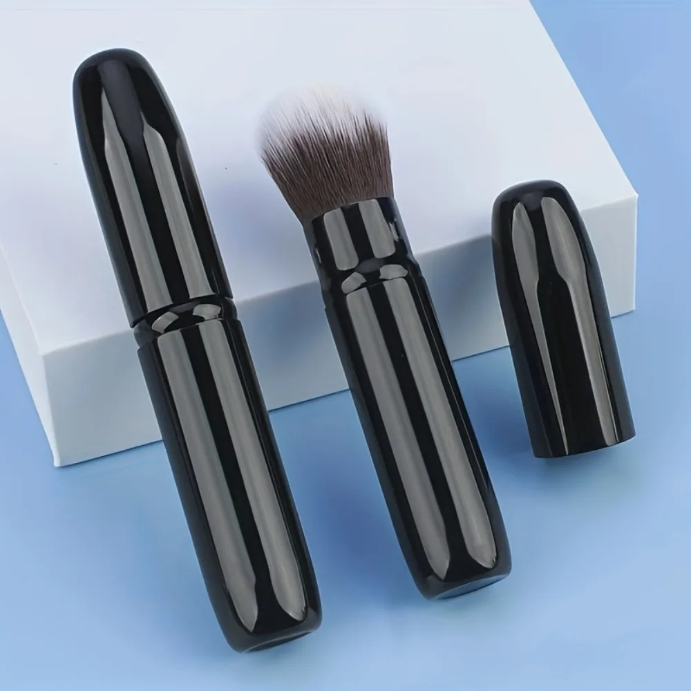 Mini pennello per trucco Tubo in alluminio retrattile con setole morbide per fondotinta in polvere per fard Strumento di bellezza adatto ai viaggi ​