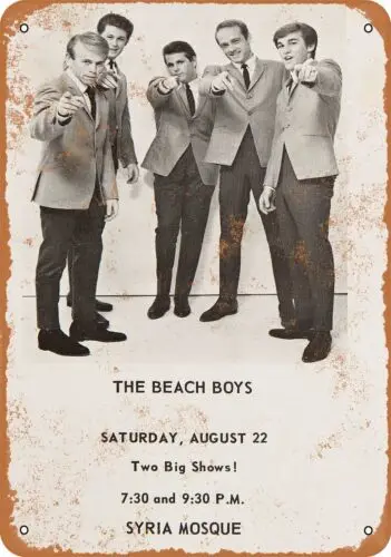 Metal Sign - 1964 Beach Boys in Pittsburgh - Vintage Look Reproduction