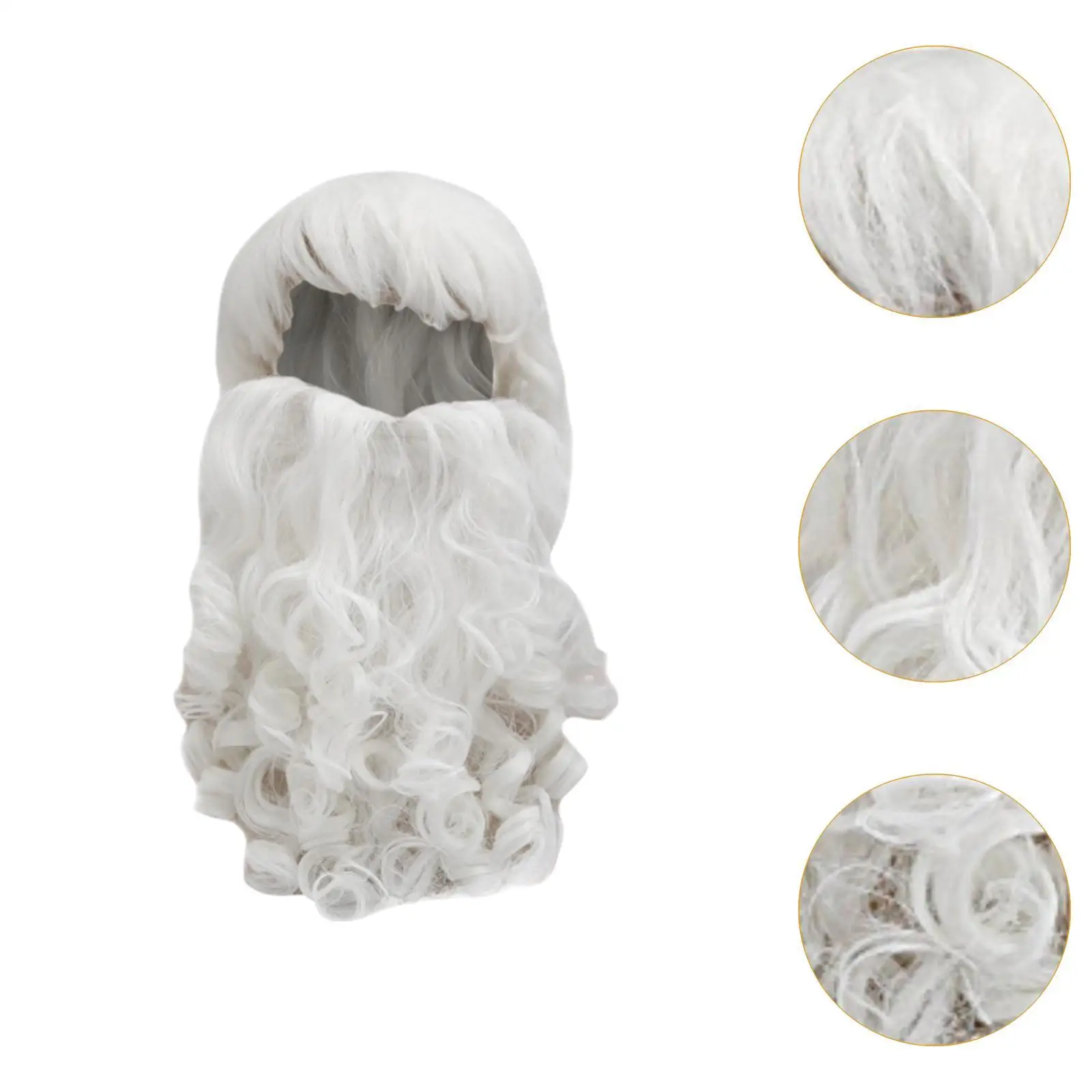 Set Wig dan jenggot Santa untuk Natal, aksesori kostum Santa Claus lucu untuk properti liburan, topeng pesta bertema Cosplay