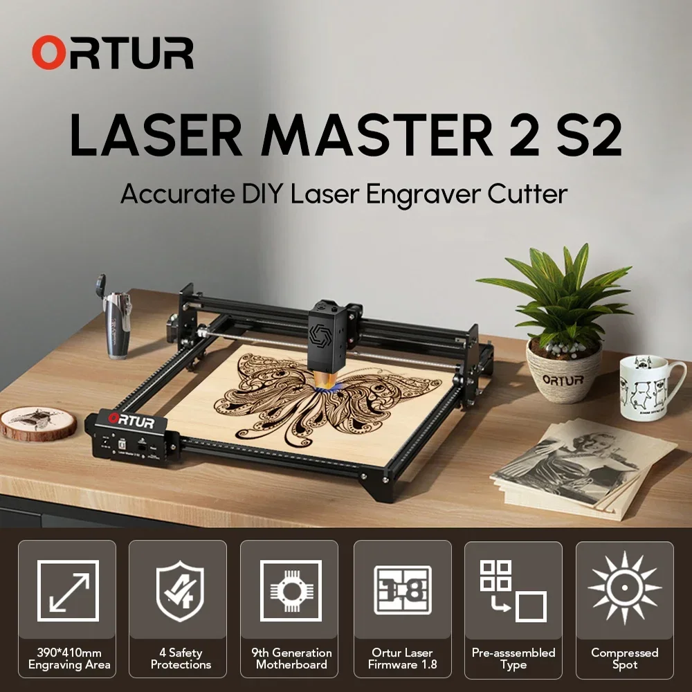 Ortur laser master 2 s2 cortador de gravador a laser de foco longo LU2-10A 10w máquina de gravação de corte a laser com rr 2.0 para madeira metal