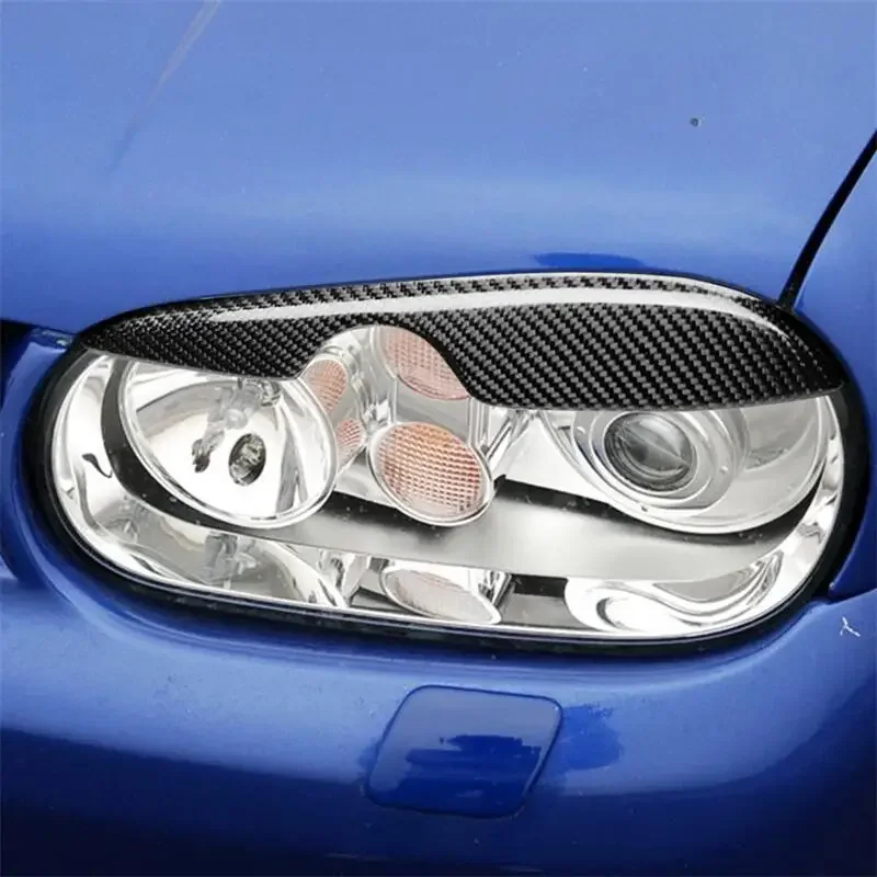 

Carbon fiber Front car light Car headlights Decorative lamp eyebrow For VOLKSWAGEN golf MK4