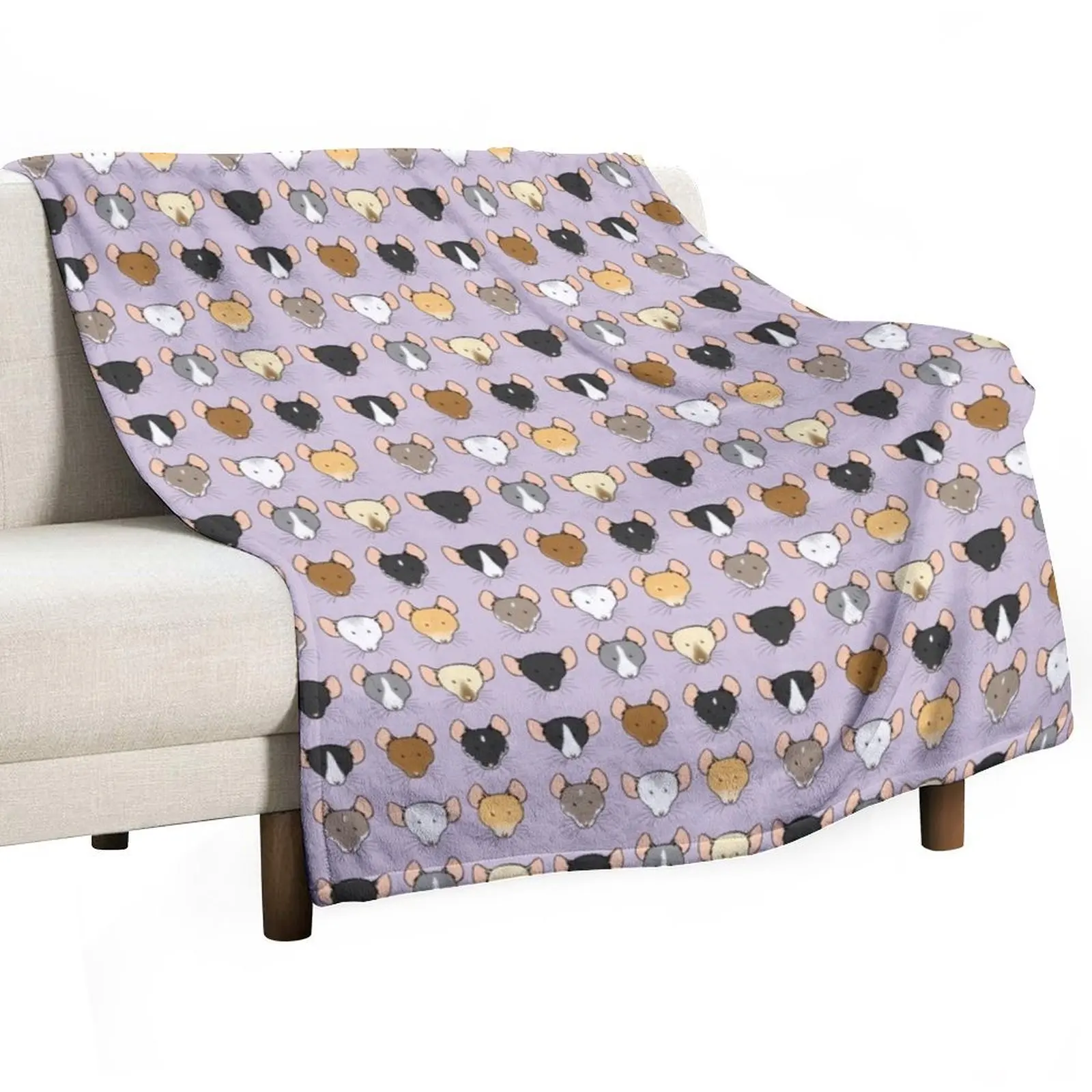 Ratty Faces Throw Blanket Furry Camping decorative Blankets