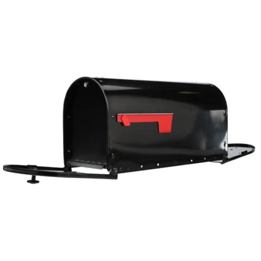Large capacity black mailbox exterior view