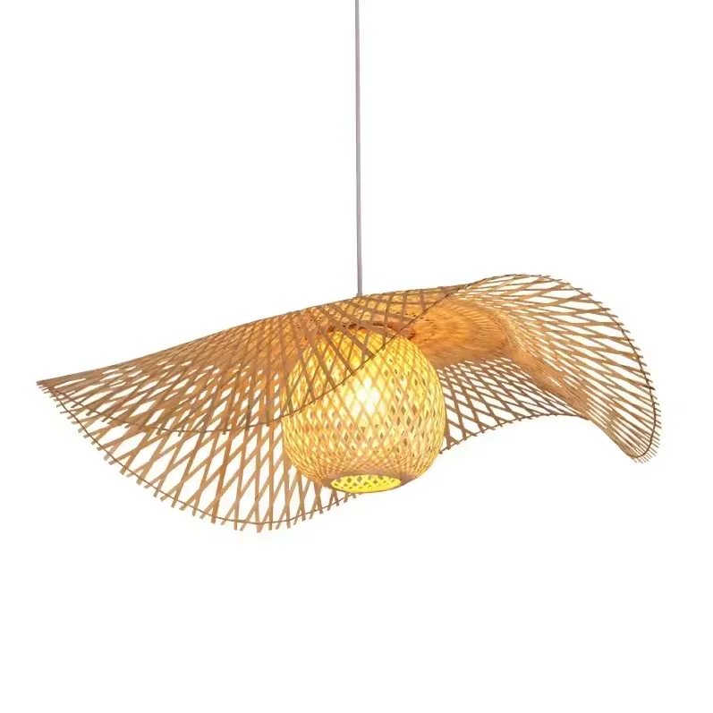 Vintage handgeweven bamboe kroonluchters rotan led hangend plafond restaurant keuken bar decor lamp E27 zonder gloeilamp