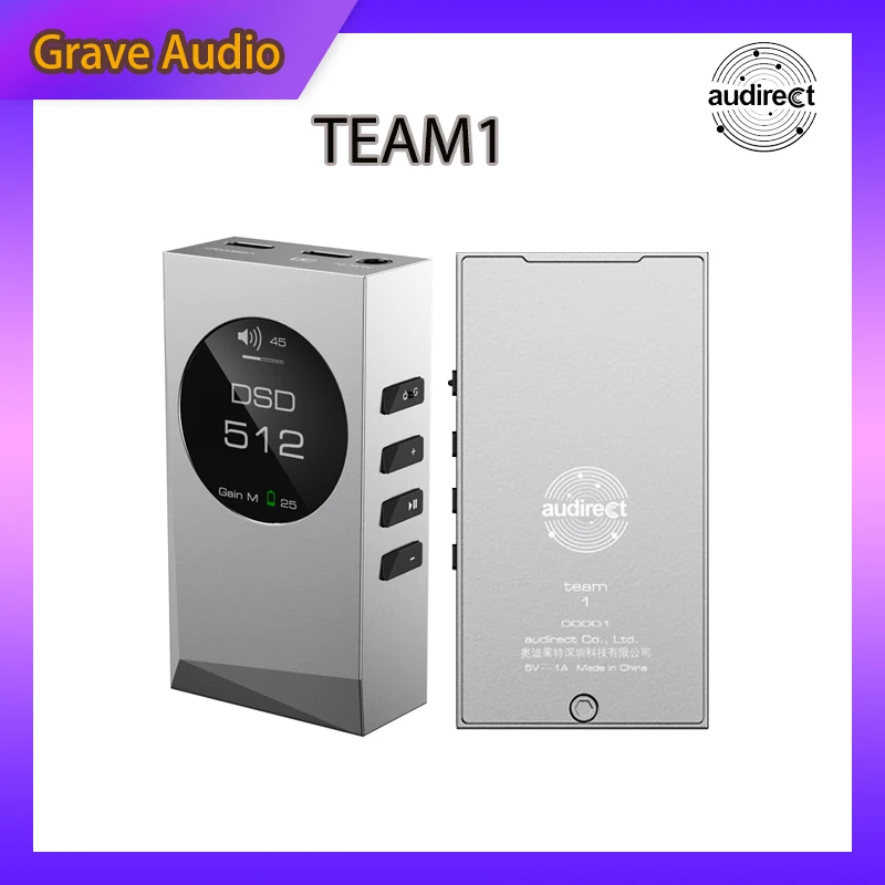 

Audirect Team 1 Headphone Amplifier Portable Decoder Team1 Bluetooth USB DAC OPA1612 OpAmp 4.4mm Balanced IEM AMP