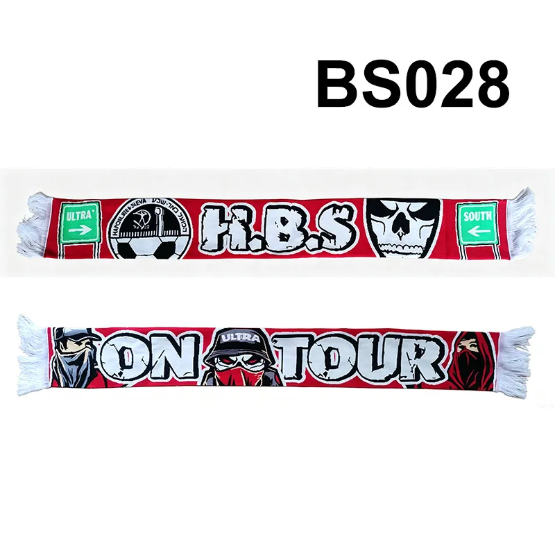 135*18 cm Size Retro Ultras Hapoel Beer Sheva FC HBS ULTRA SOUTH Scarf for Fans Double-faced Knitted BS028