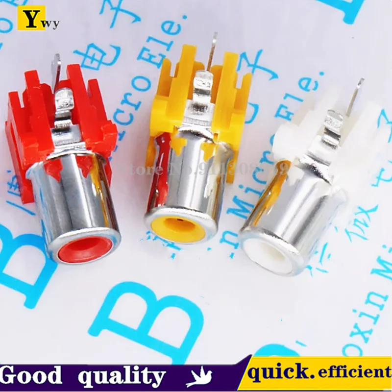 10PCS/LOT  RCA Socket 2-pin 3-pin AV Co-core Socket PCB Welding Audio Video Lotus Seat AV-8.4-5