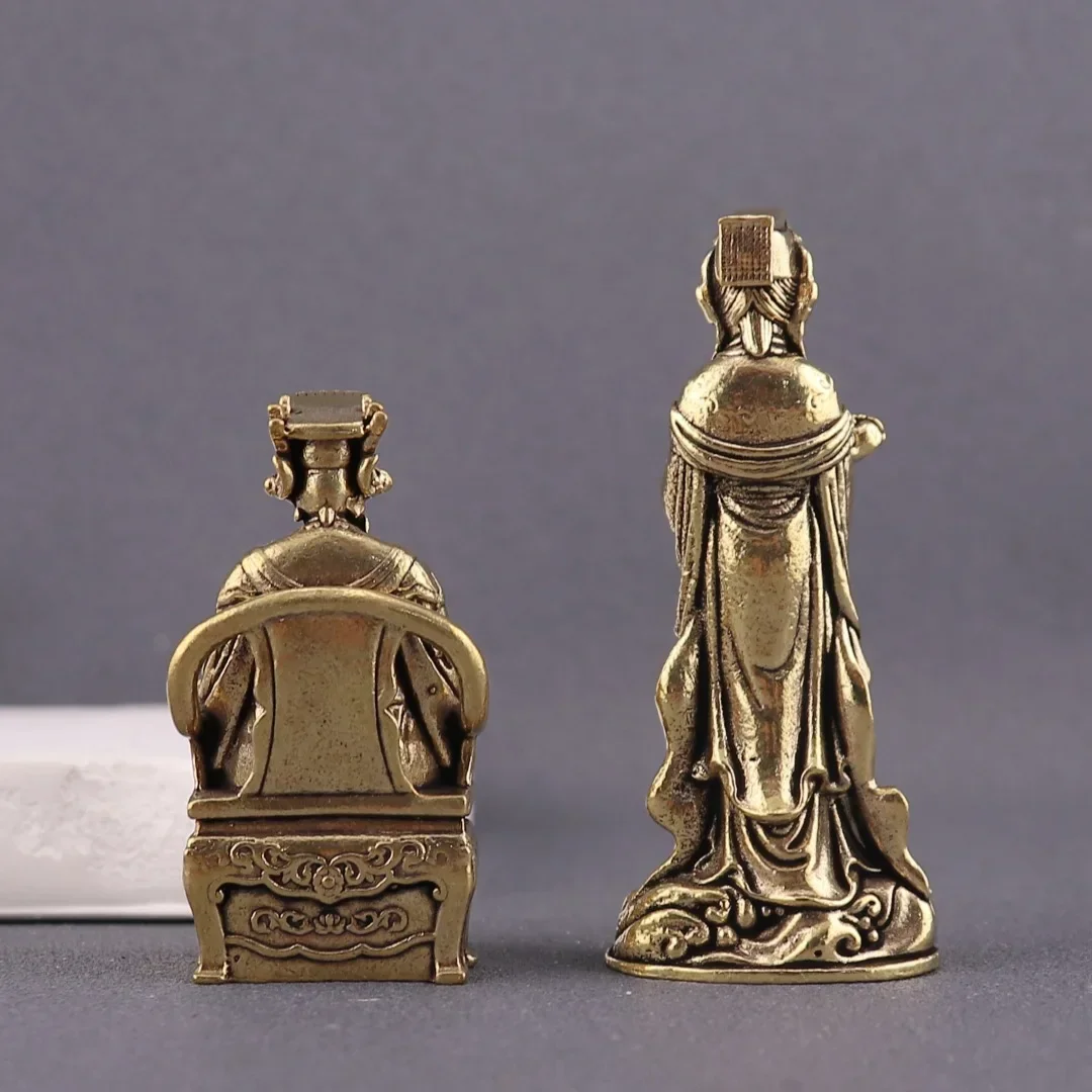 FX-17   pure brass Mazu ornament home office desktop small ornament Poseidon Empress handicraft ornament
