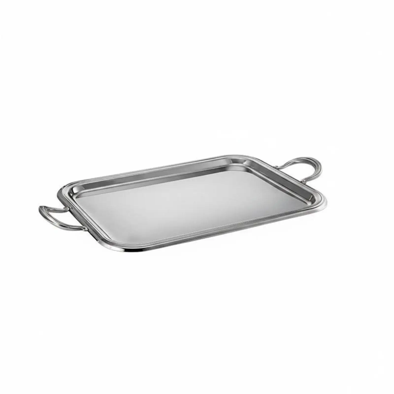 Rectangular Mirror Polished Metal Serving Platter for Afternoon Tea Dinner Party Festive Celebration Tray