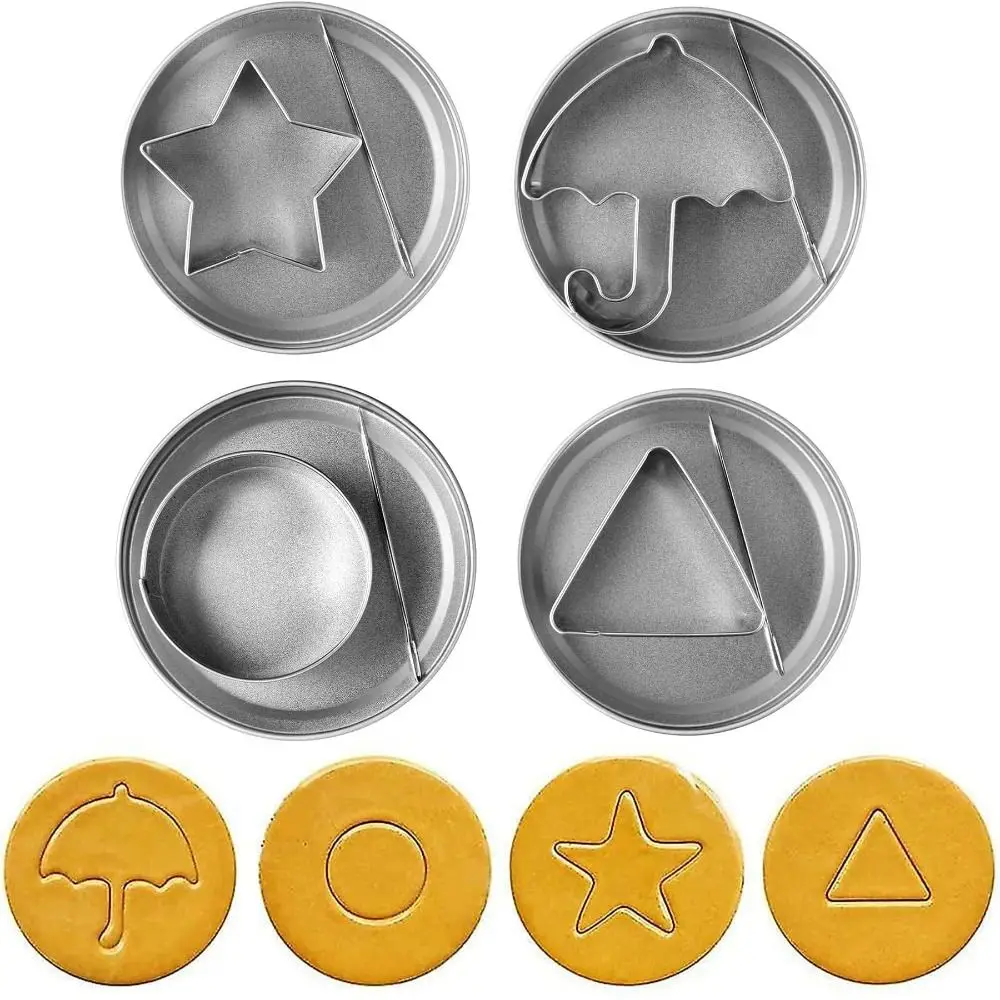 Honeycomb Cookies Korean Sugar Candy Making Tools Stainless Steel Game Kit Durable Cookie Cutters Umbrella Triangle Star